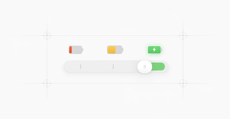Visual representation of Battery slider