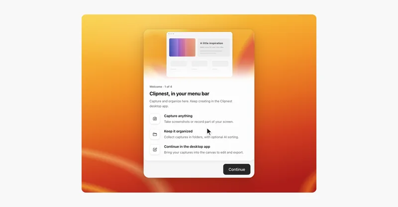 Preview of Menu bar onboarding