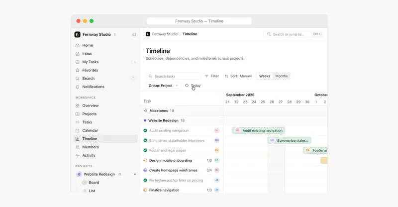 Preview of Project timeline