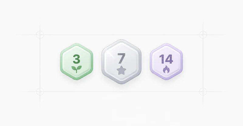 Visual representation of Streak badges