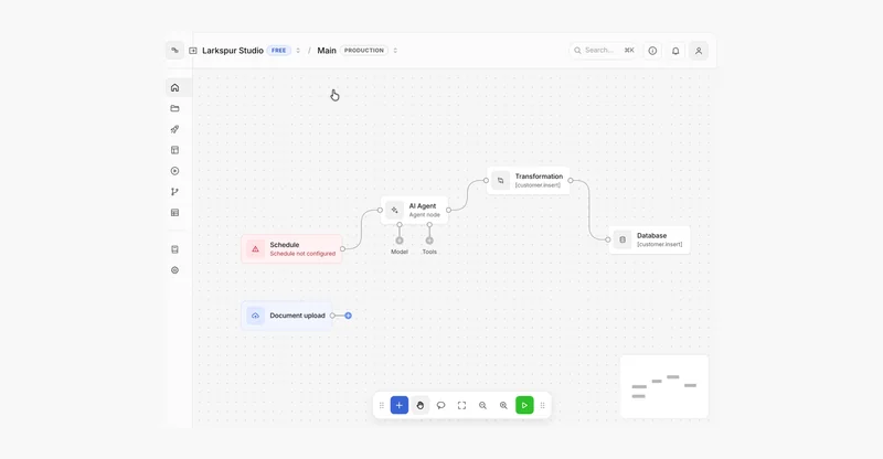 Preview of Workflow builder