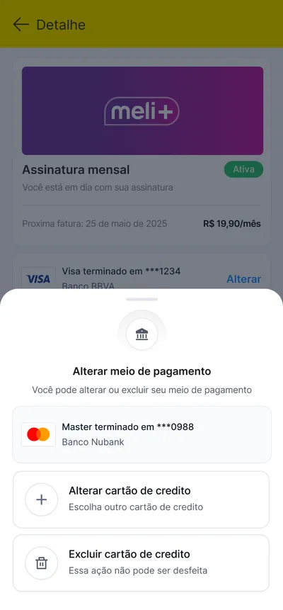 Step 8: Alterar cartão