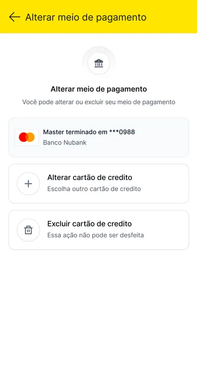Step 8: Alterar cartão